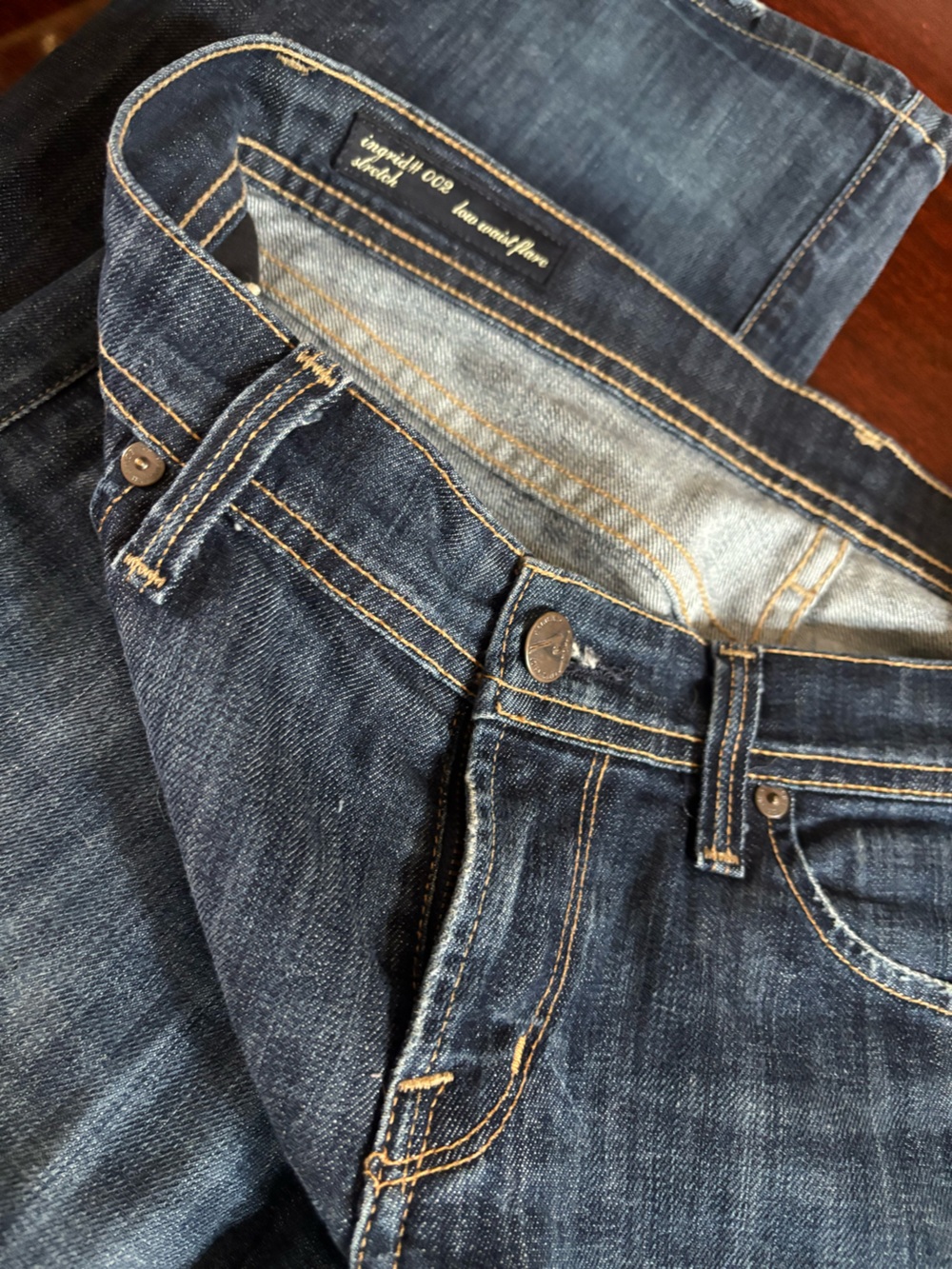 Citizens Of Humanity Dark Blue Flare Jeans Size 27 Ingrid #002 Low Waist - Picture 7 of 9